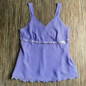 NWT studio 1940 Top Camisole Lavender Purple 18W Polyester Chiffon Empire Waist